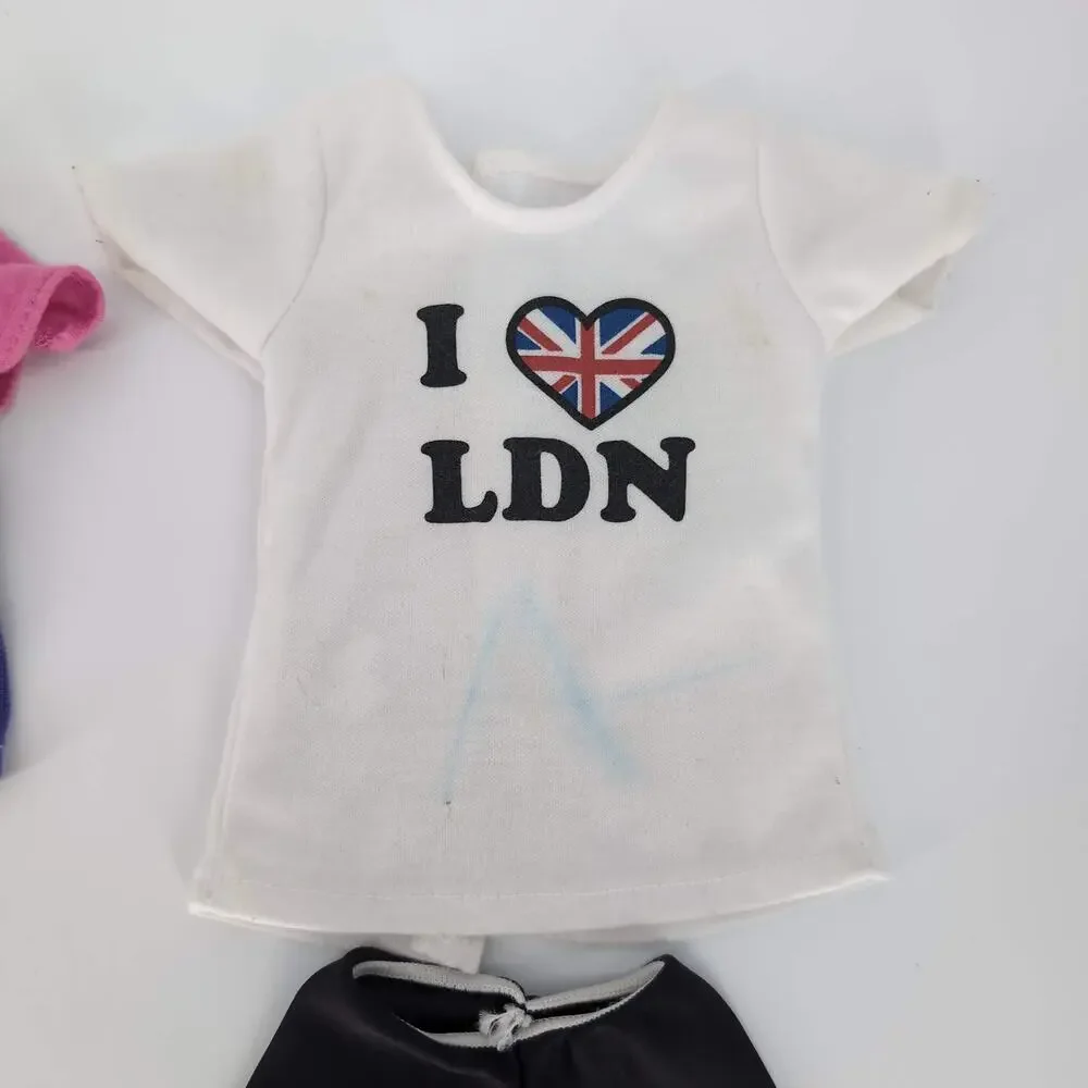 8 + 1 Piece Doll Clothing Bundle - 4 Short Sleeve Tops & 4 Bottoms for 18